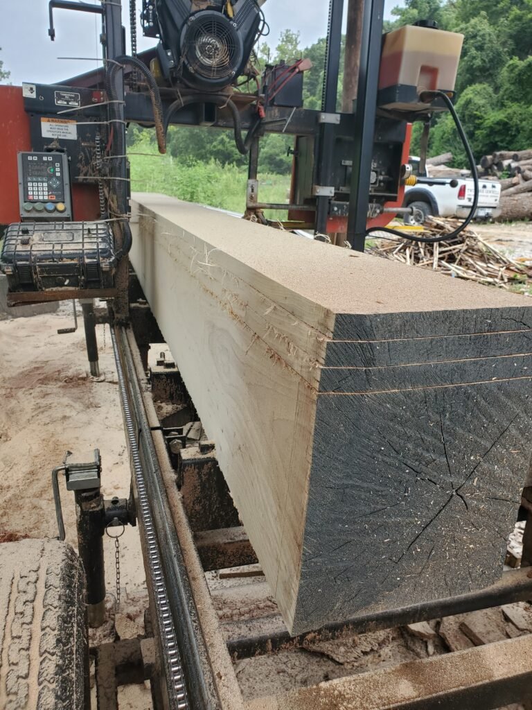 Big beam sawn on the TimberKing sawmill
