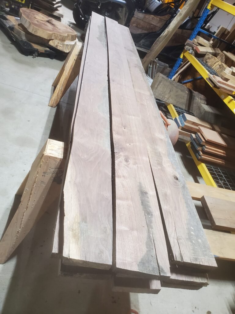 Walnut boards in the shop